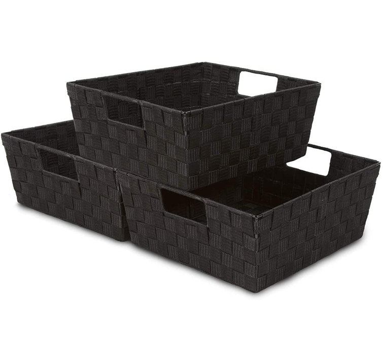 Sorbus Woven Basket Bin Set Shelf Storage Tote Baskets For Household